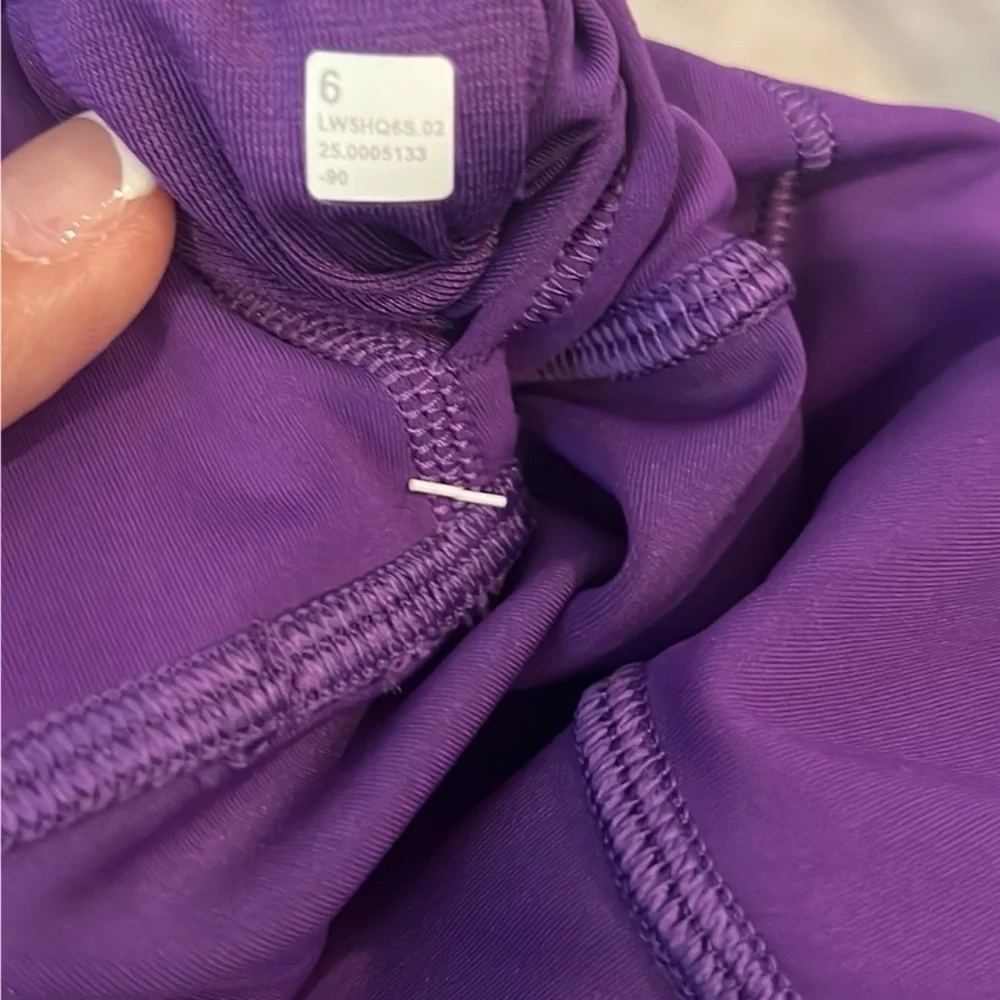 Lululemon Wunder Train HR Crop 15 Inch Everlux Leggings Purple